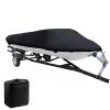 190T V-Hull Yacht Cover Outdoor Waterproof Boat Cover Anti-UV Trailerable Anti-Smashing Tear Proof All Weather Protection 14-22FT,16-18ft view 1