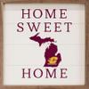 Kendrick Home + Stadium Home Sweet Home Collegiate Framed Square Wood Sign With State And Team Logo (12x12, Home Sweet Home Central Michigan) view 1