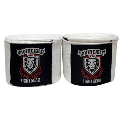 Amber Fight Gear Ultimate 180-Inch Mexican Style Elastic Hand Wraps Premium Quality Boxing Kickboxing Muay Thai MMA Wraps for Men and Women, White, Sold as a Pair