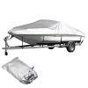 14-22Ft Boat Cover Heavy Duty 420D Waterproof Trailerable Sunshade Anti Scratch Dustproof Marine Cover V-Hull Boat Cloth Protector,Silver,20 view 1