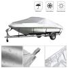 14-22Ft Boat Cover Heavy Duty 420D Waterproof Trailerable Sunshade Anti Scratch Dustproof Marine Cover V-Hull Boat Cloth Protector,Silver,20 view 4