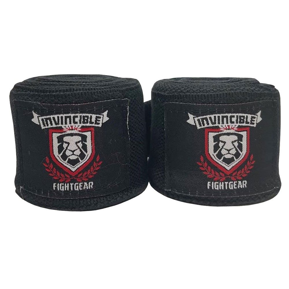 Amber Fight Gear Ultimate 180-Inch Mexican Style Elastic Hand Wraps Premium Quality Boxing Kickboxing Muay Thai MMA Wraps for Men and Women, Black, Sold as a Pair