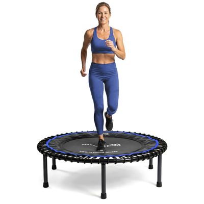 MXL Maximus PRO Bungee Rebounder - Premium 40" Indoor Mini Trampoline for Adults, Quiet Soft Bounce with 60 Connectors, Foldable Legs, DVD & Online Workouts, 400lb