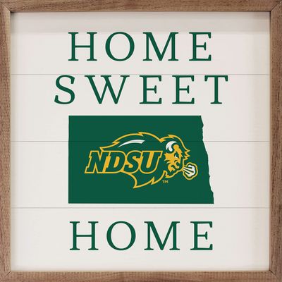 Kendrick Home + Stadium Home Sweet Home Collegiate Framed Square Wood Sign With State And Team Logo (12x12, Home Sweet Home NDSU)