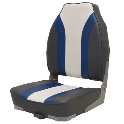 Boat Folding Fishing Seat 75107CBW | 23 3/4 Inch Blue Gray White