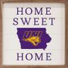 Kendrick Home + Stadium Home Sweet Home Collegiate Framed Square Wood Sign With State And Team Logo (12x12, Home Sweet Home UNI) view 1
