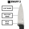 Spyderco Enuff 2 Fixed Blade Knife with VG-10 Steel and Black FRN Handle - Includes Polymer Sheath - PlainEdge - FB31PBK2 view 3