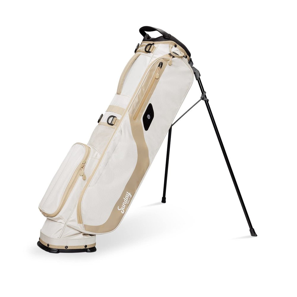 El Camino Golf Bag by Sunday Golf - Lightweight Stand Bag with Double Strap Easy to Carry Fits a Full Set of Clubs. Perfect for Walkers, Minimalist Golfers, and Golf Carts (Toasted Almond)