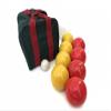 BuyBocceBalls Listing - Made in USA, Premium Quality Engraved Tournament Bocce Set, 998 Grams (2 lbs. 3.2 oz.). Various Bag Colors - 110mm Yellow and Rustic Orange Balls, Nylon Bag view 1