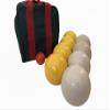 BuyBocceBalls Listing - Made in USA, Premium Quality Engraved Tournament Bocce Set, 998 Grams (2 lbs. 3.2 oz.). Various Bag Colors - 110mm Yellow and White Balls, Nylon Bag view 1