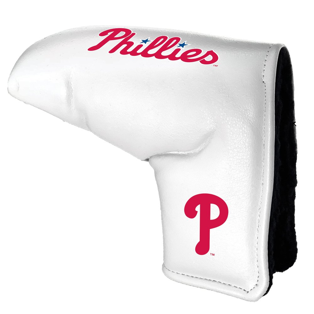 Team Golf MLB PHILADELPH Phillies - Printed Team Golf MLB Tour Blade Putter Cover (White), Fits Most Blade Putters, Scotty Cameron, Taylormade, Odyssey, Titleist, Ping, Callaway