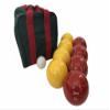 BuyBocceBalls Listing - Made in USA, Premium Quality Engraved Tournament Bocce Set, 998 Grams (2 lbs. 3.2 oz.). Various Bag Colors - 110mm Yellow and Red Balls, Nylon Bag view 1