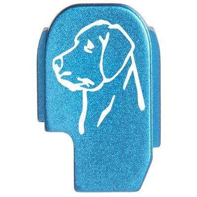 NDZ Performance Rear Slide Cover Plate for Sig P365 P365X P365 XL P365 X Macro P365 Fuse 9mm .380 Laser Engraved Aluminum in Blue - Dog Head 2