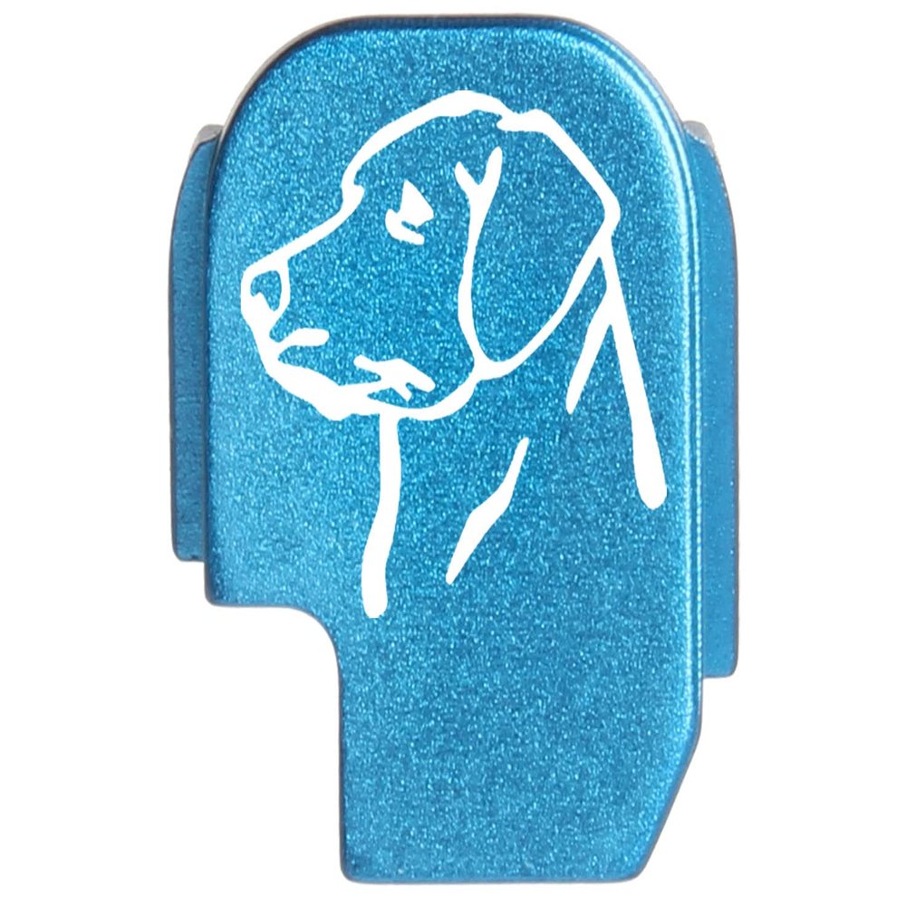 NDZ Performance Rear Slide Cover Plate for Sig P365 P365X P365 XL P365 X Macro P365 Fuse 9mm .380 Laser Engraved Aluminum in Blue - Dog Head 2