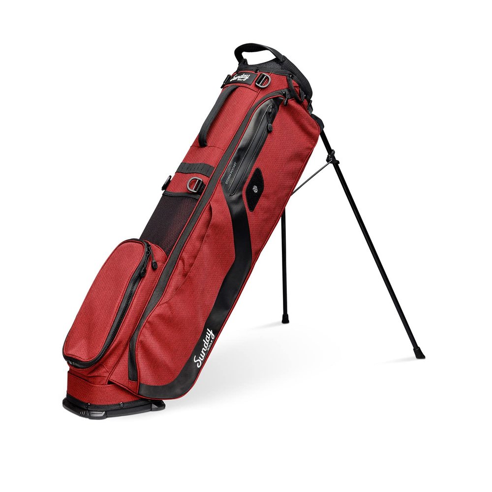 El Camino Golf Bag by Sunday Golf - Lightweight Stand Bag with Double Strap Easy to Carry Fits a Full Set of Clubs. Perfect for Walkers, Minimalist Golfers, and Golf Carts (Ron Burgundy)