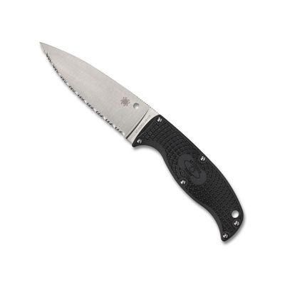 Spyderco Enuff 2 Fixed Blade Knife with 3.39" VG-10 Steel Blade and Black FRN Handle - Includes Polymer Sheath - SpyderEdge - FB31SBK2