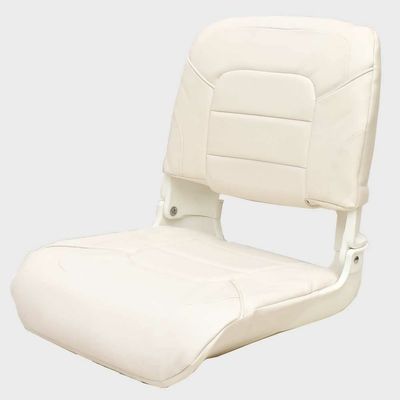 Boat High Back Folding Fishing Seat 75140W | All Weather Solid White