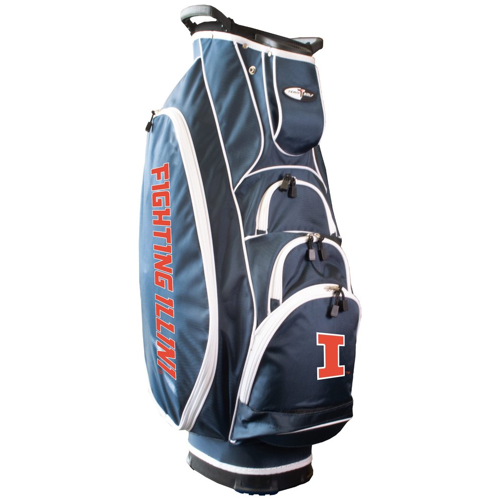 Team Golf NCAA Illinois Albatross Golf Bag Lightweight, 10-Way Club Divider, Spring Action Stand, Insulated Cooler Pocket, Velcro Glove and Umbrella Holder & Lift Assist Handles