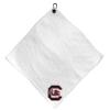 Team Golf NCAA South Carolina Microfiber Towel - 15" X 15" (White) with Carabiner Clip, Premium Microfiber with Deep Waffle Pockets - Superior Water Absorption and Quick Dry Golf Cleaning Towel view 1