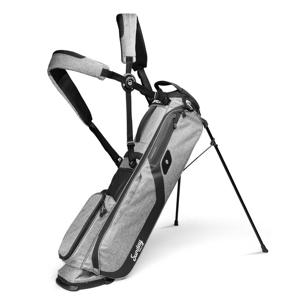 El Camino Golf Bag by Sunday Golf - Lightweight Stand Bag with Double Strap Easy to Carry Fits a Full Set of Clubs. Perfect for Walkers, Minimalist Golfers, and Golf Carts (Heather Gray)