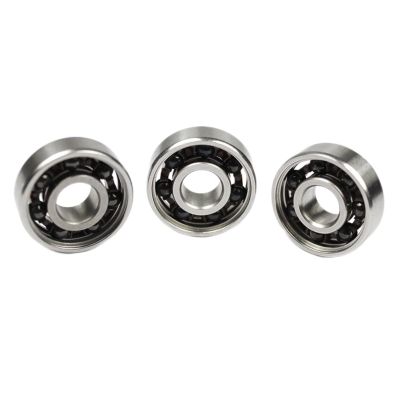 SUOFEILAIMU 10PCS 608 2RS Stainless Steel Ring Black Si3N4 Ceramic Balls Bearings for Longboard Inline Skate Skateboard Parts