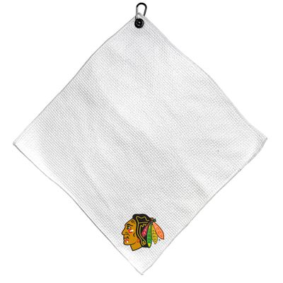 TG Team Golf NHL Team Golf NHL Microfiber Towel - 15" X 15" (White) with Carabiner Clip, Premium Microfiber with Deep Waffle Pockets- Superior Water Absorption and Quick Dry Golf Cleaning Towel