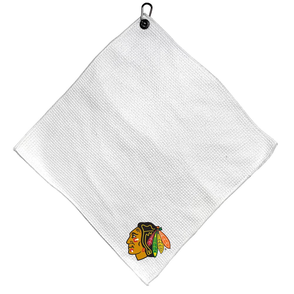 TG Team Golf NHL Team Golf NHL Microfiber Towel - 15" X 15" (White) with Carabiner Clip, Premium Microfiber with Deep Waffle Pockets- Superior Water Absorption and Quick Dry Golf Cleaning Towel