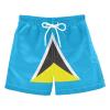 Aflyko Patriot Board Shorts Flag of Saint Lucia Boys Girls Swim Trunk Kid Beach Swimwear Bathing Suit view 1