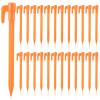24 Pack Plastic Tent Stakes 5.7 Inch Heavy Duty Canopy Anchoring Pegs Plastic Tent Pegs Sand Stakes Outdoor Beach Spikes for Camping, Gardening, Landscaping, Backpacking(Orange) view 1