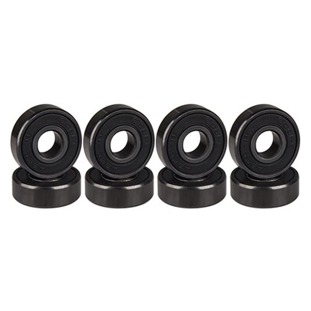 SUOFEILAIMU 8pcs 608RS Professional Skateboard Double Warp Longboard Bearing Board Roller Skates High Speed Bearings ABEC-11 (Color : Black)