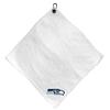 Team Golf NFL SEATTLE SEAHAWKS Microfiber Towel - 15" X 15" (White) with Carabiner Clip, Premium Microfiber with Deep Waffle Pockets - Superior Water Absorption and Quick Dry Golf Cleaning Towel view 1