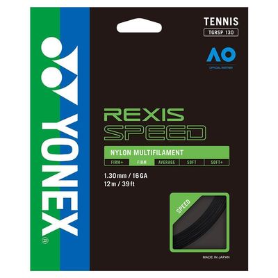 YONEX Rexis Speed Tennis String Set (Black, 16L)