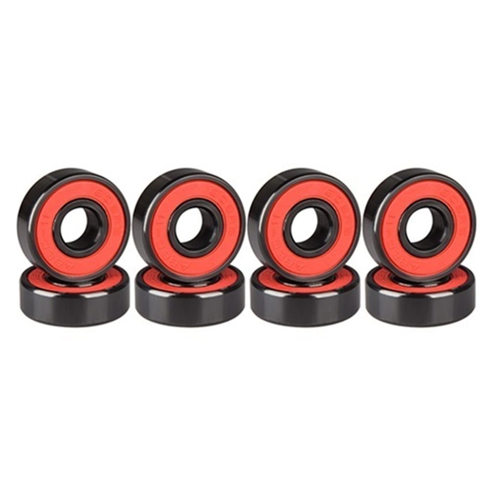 SUOFEILAIMU 8pcs 608RS Professional Skateboard Double Warp Longboard Bearing Board Roller Skates High Speed Bearings ABEC-11 (Color : Red)