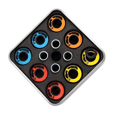 SUOFEILAIMU 40PCS/5 Sets 608 2RS 7 Beads Skateboard Bearings 8x22x7mm Chrome Steel Bearing Black Titanium