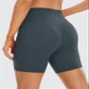 CRZ YOGA Women's Brushed Naked Feeling Biker Shorts 6'' - High Waist Matte Workout Gym Running Spandex Melanite Small view 2