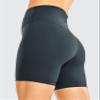 CRZ YOGA Women's Brushed Naked Feeling Biker Shorts 6'' - High Waist Matte Workout Gym Running Spandex Melanite Small view 3