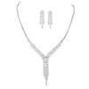 Aularso Rhinestone Wedding Jewelry Set Silver Bridal Wedding Set Crystal Necklace Jewelry Set for Women (F) view 1
