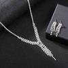 Aularso Rhinestone Wedding Jewelry Set Silver Bridal Wedding Set Crystal Necklace Jewelry Set for Women (F) view 3
