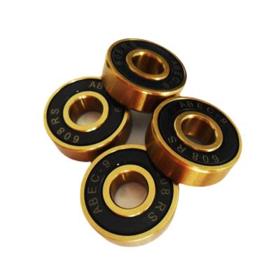 SUOFEILAIMU 10PC 608 2RS Gold Ring Longboard Skateboard Inline Skate Bearings 8x22x7mm