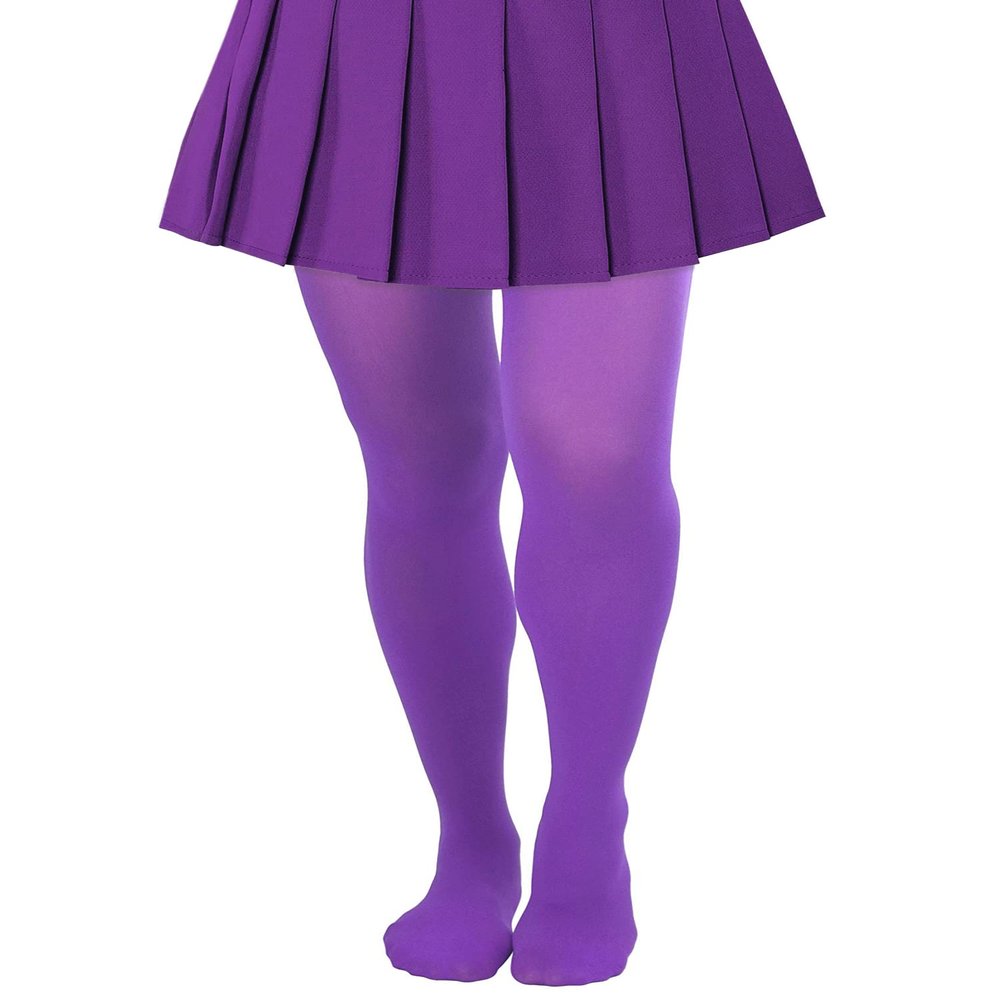 Lastclream High Waisted Tights for Women Cosplay Costume Stockings 80 Denier Semi Opaque Pantyhose Full Footed (Purple)