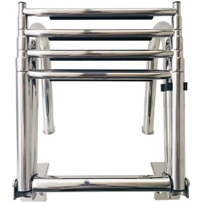 4 Steps Bathing Ladder Boat Foldable Bathing Ladder Telescopic Boat Pool Ladder Stainless Steel with Non-Slip Pedals Boat Ladder Telescopic Ladder for Marina Yachts