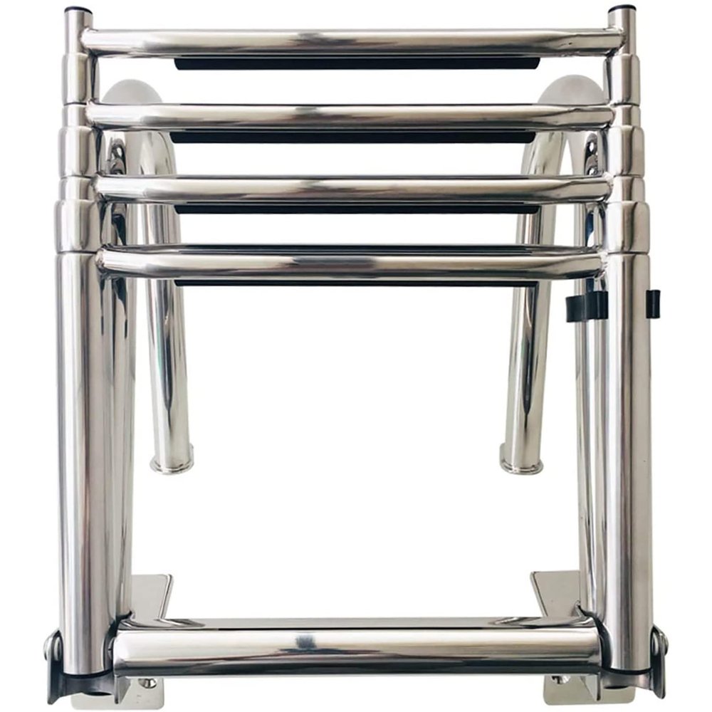 4 Steps Bathing Ladder Boat Foldable Bathing Ladder Telescopic Boat Pool Ladder Stainless Steel with Non-Slip Pedals Boat Ladder Telescopic Ladder for Marina Yachts
