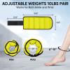APEXUP 10lbs/Pair Adjustable Ankle Weights for Women and Men, Modularized Leg Weight Straps for Yoga, Walking, Running, Aerobics, Gym, Physical Therapy (Yellow) view 2