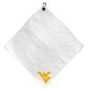 Team Golf NCAA WEST Virginia Microfiber Towel - 15" X 15" (White) with Carabiner Clip, Premium Microfiber with Deep Waffle Pockets - Superior Water Absorption and Quick Dry Golf Cleaning Towel view 1