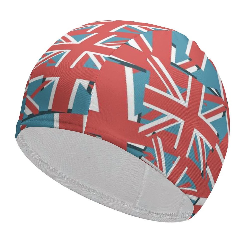 British Flag Swimming Cap, Shower Cap for Adults and Children with Long Hair to Keep Hair Dry Hats