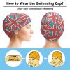 British Flag Swimming Cap, Shower Cap for Adults and Children with Long Hair to Keep Hair Dry Hats view 3