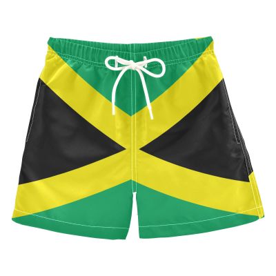 Aflyko Patriot Boys' Board Shorts Jamaica Flag Little Kid Swim Trunk Girls Swimwear All Day Shorts
