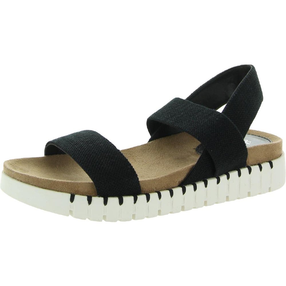 Style & Co. Womens Milaaf Slip On Open Toe Flat Sandals Black 9 Medium (B,M)