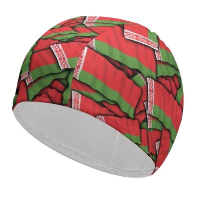 Belarusian Flag Swimming Cap, Shower Cap for Adults and Children with Long Hair to Keep Hair Dry Hats