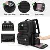 DSLEAF Tactical Pistol Backpack with 4 Pistol Cases, Gun Backpack for Handgun with 17x Magazine Slots for Hunting and Shooting view 3